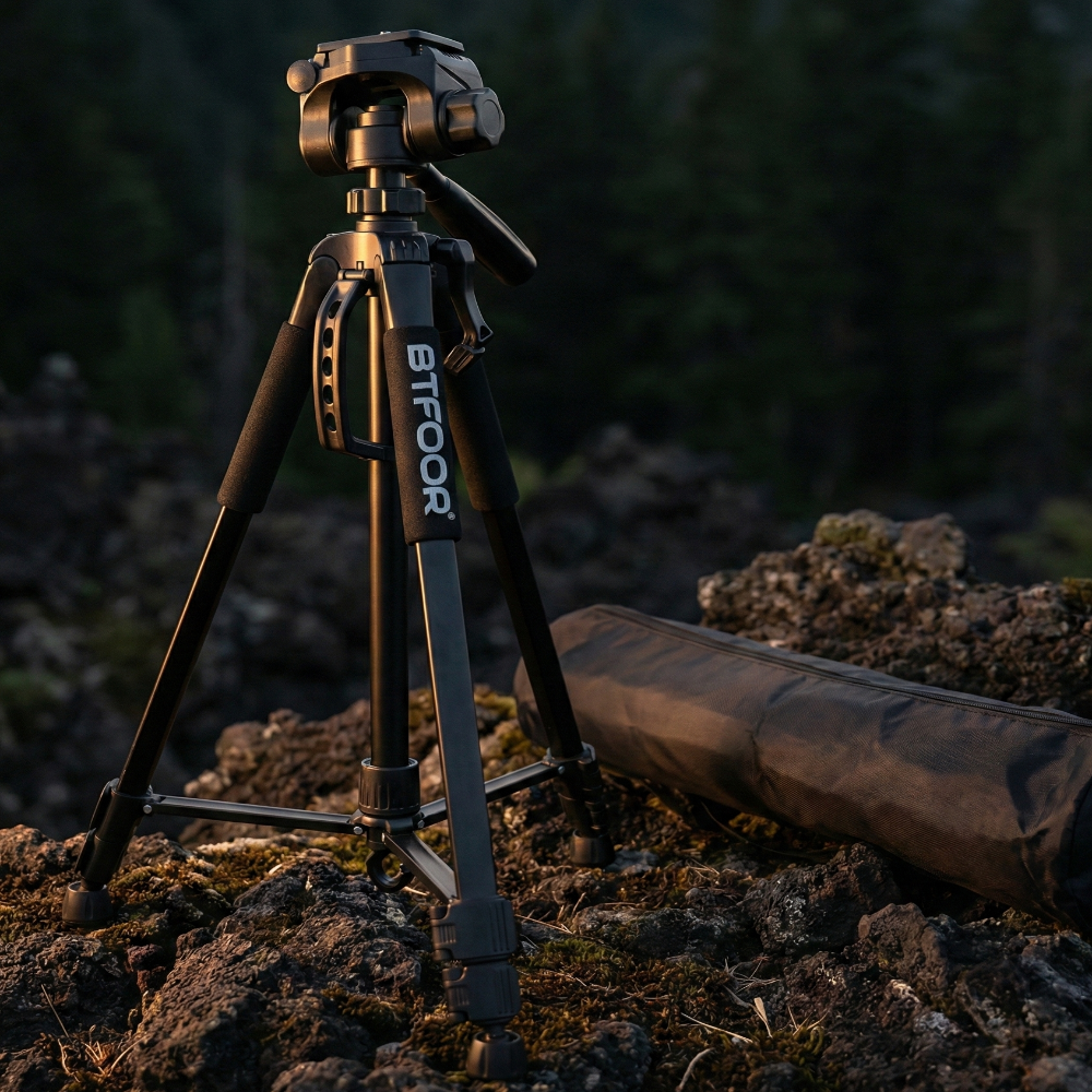 Trépied de voyage en aluminium pour téléphone, haut de 55 pouces, 140CM, support avec plaques pour appareil numérique