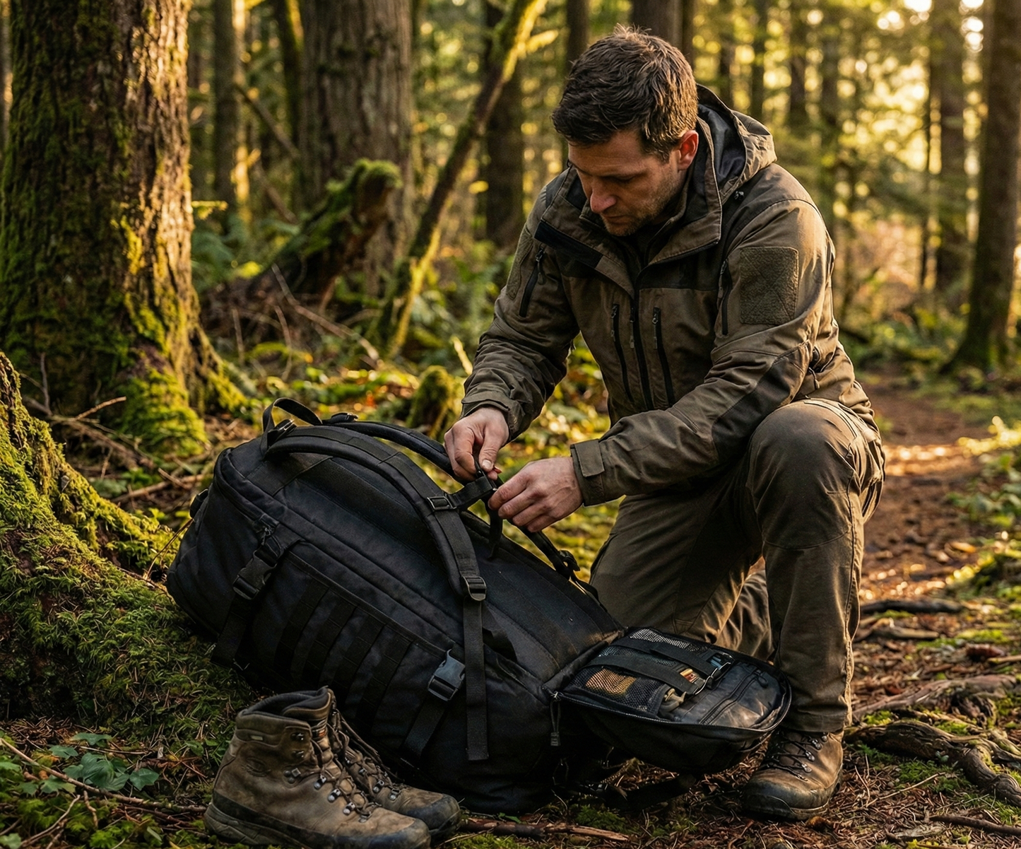 Sac de Transport Tactique TAILLE (L) - Système MOLLE et Bandoulière Amovible - Dimensions 60x30x25cm