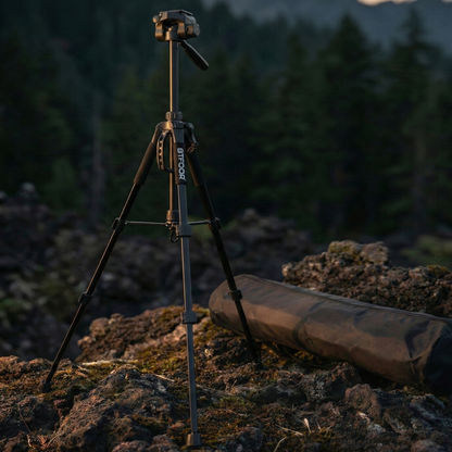 Trépied de voyage en aluminium pour téléphone, haut de 55 pouces, 140CM, support avec plaques pour appareil numérique