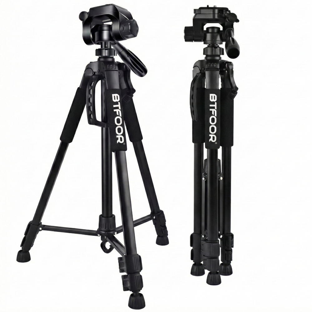 Trépied de voyage en aluminium pour téléphone, haut de 55 pouces, 140CM, support avec plaques pour appareil numérique