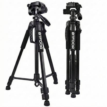 Trépied de voyage en aluminium pour téléphone, haut de 55 pouces, 140CM, support avec plaques pour appareil numérique