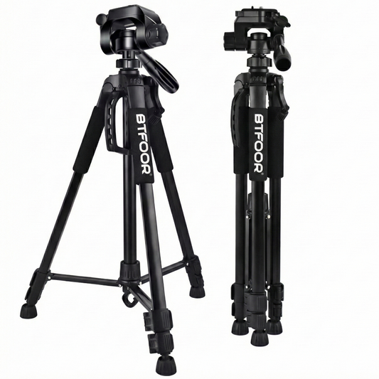 Trépied de voyage en aluminium pour téléphone, haut de 55 pouces, 140CM, support avec plaques pour appareil numérique