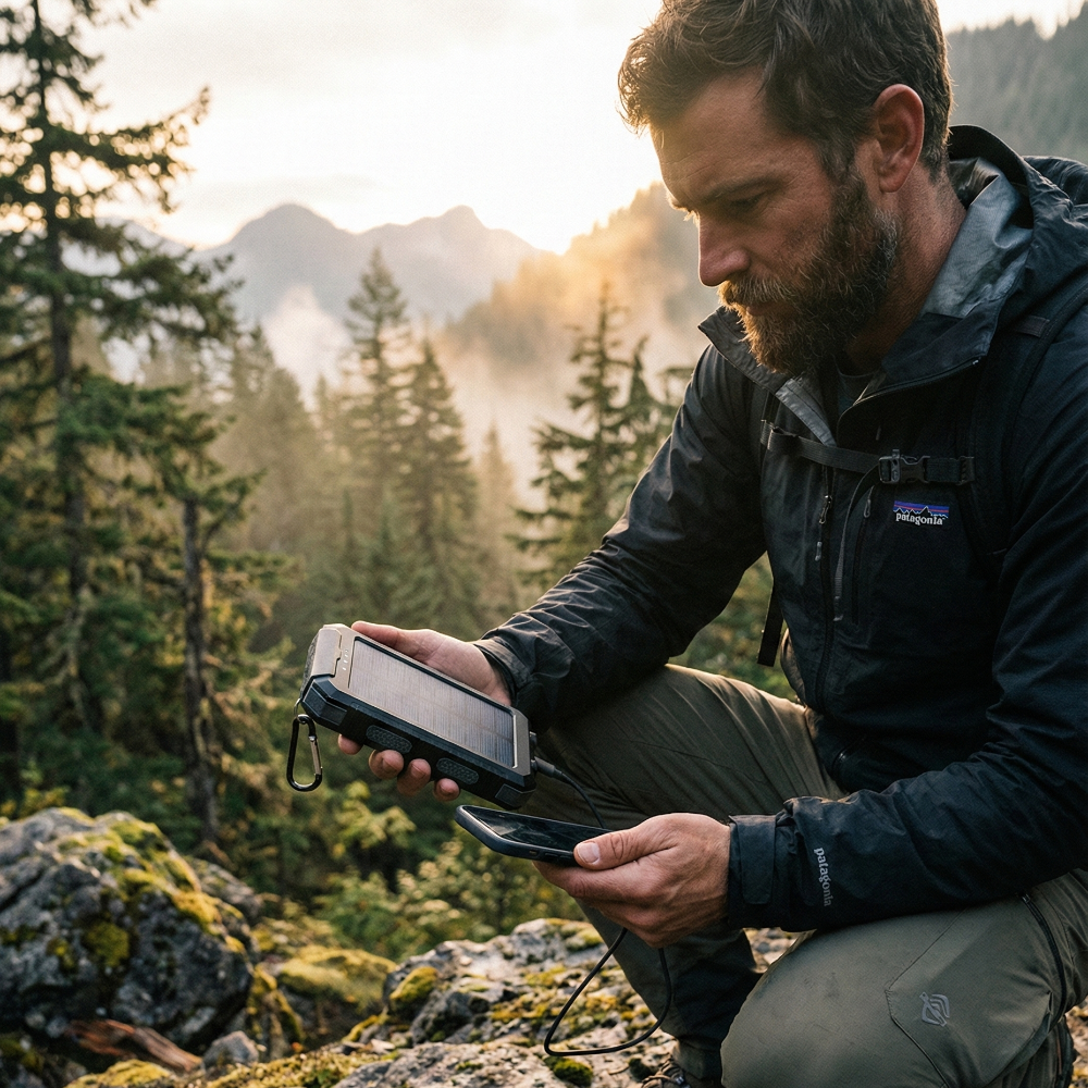 Batterie Externe Solaire 50000 mAh Double USB – Chargeur Portable Anti-choc avec Lampe LED et Boussole