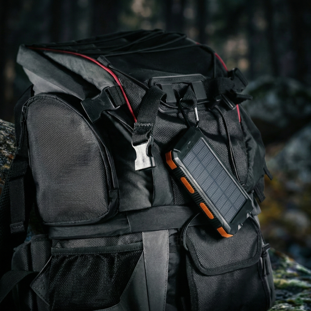 Batterie Externe Solaire 50000 mAh Double USB – Chargeur Portable Anti-choc avec Lampe LED et Boussole